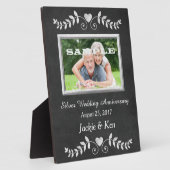 Plaque Photo Chalkboard Heart Argent Anniversaire Keepsaké (Côté)