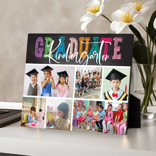 Plaque Photo Chalkboard Kindergarten Graduate Photo Collage