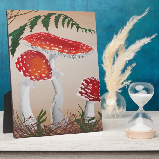 Plaque Photo Champignons botaniques - peinture VR (Côté)