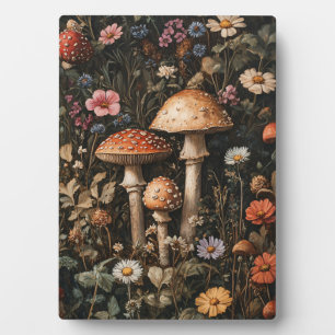 Plaque Photo Champignons Whimsical et Botanique Fleur sauvage