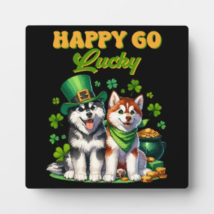 Plaque Photo Chanceux Toutou Husky Mignon St. Patrick