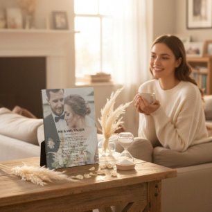 Plaque Photo Chanson d'amour de couple Cadeau de mariage