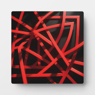 Plaque Photo Chaos Abstrait Géométrique Rouge