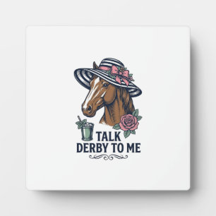 Plaque Photo Chapeau de cheval Derby vintage Talk Derby To Me D
