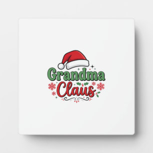 Plaque Photo Chapeau de Noël de Grand-mère Noël