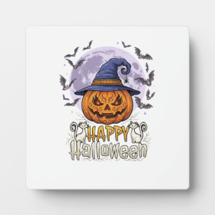 Plaque Photo Chapeau de sorcière de citrouille de Halloween heu