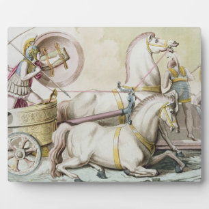 Plaque Photo Charioteers romains, de 'Costumi dei Romani', engr