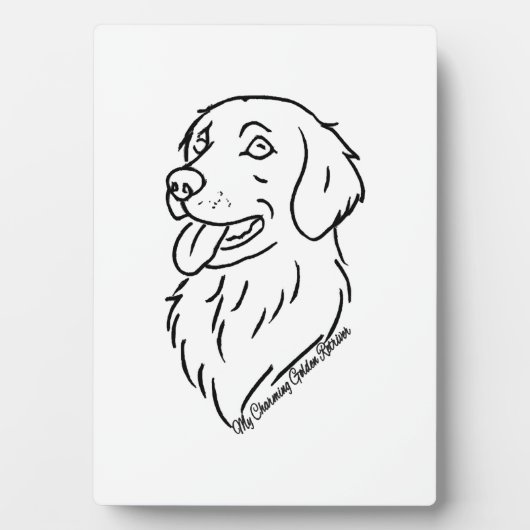 Plaque Photo Charmant Retriever doré (Devant)
