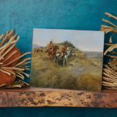 Plaque Photo Chasse au bison, 1891 (huile sur toile) (Côté)