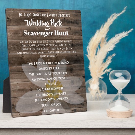 Plaque Photo Chasse mariage de photographie (Côté)