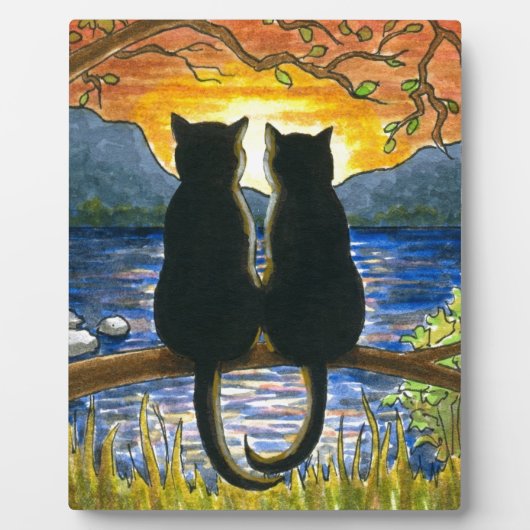 Plaque Photo Chat 582 chats noirs (Devant)