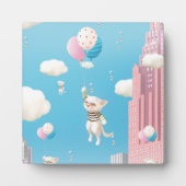 Plaque Photo Chat avec ballon (Devant)