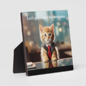 Plaque Photo Chat d'affaires (Recto)