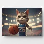Plaque Photo Chat de basket-ball, (Devant)