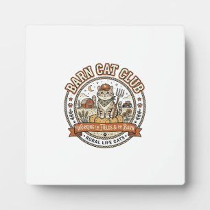 Plaque Photo Chat de grange Club Chat Agriculteur Animal de fer
