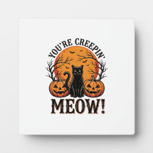 Plaque Photo Chat de Halloween Vintage qui se faufile Gravure_1
