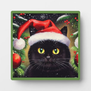 Plaque Photo Chat de Noël 6