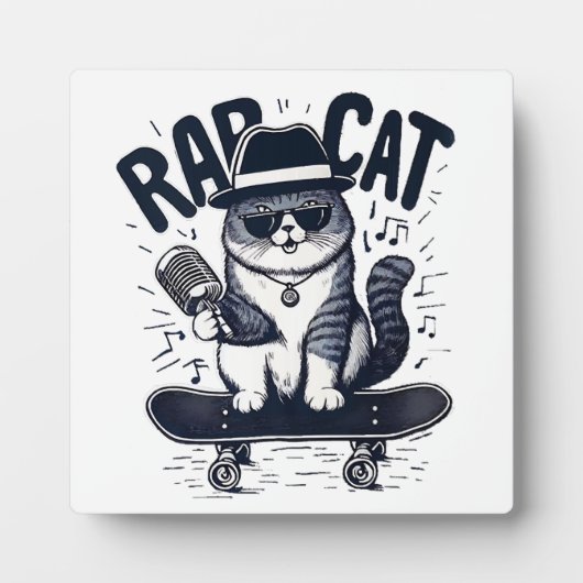 Plaque Photo Chat de rap Harmonie (Devant)