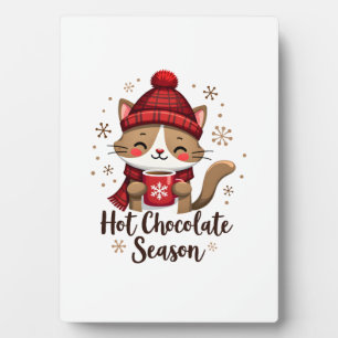 Plaque Photo Chat Drôle Chocolat Chaud Saison Joyeux Noël Maman