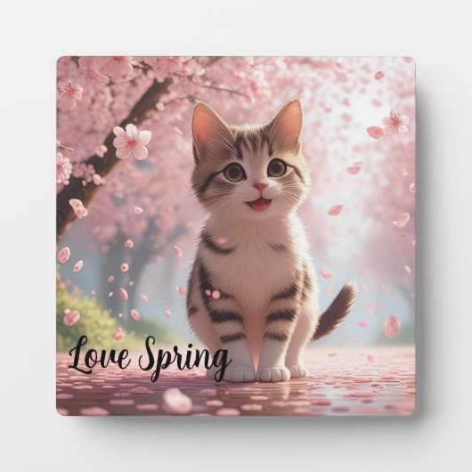 Plaque Photo Chat du printemps (Devant)