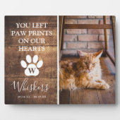 Plaque Photo Chat Empreinte de Patte Personnalisée Rustique En (Devant)