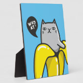 Plaque Photo Chat en banane (Côté)