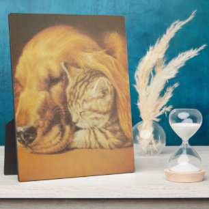 Plaque Photo Chat et chien