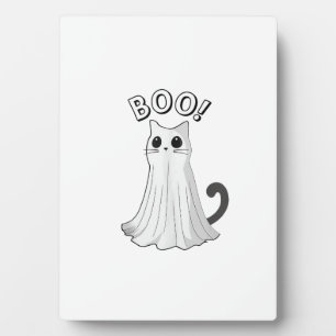 Plaque Photo Chat fantôme mignon Kitty Boo Halloween chaton eff