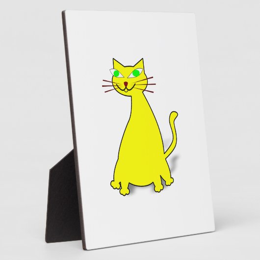Plaque Photo Chat gras jaune (Côté)