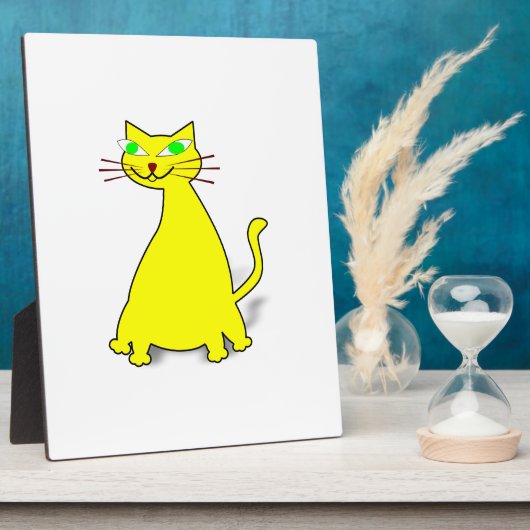 Plaque Photo Chat gras jaune (Côté)