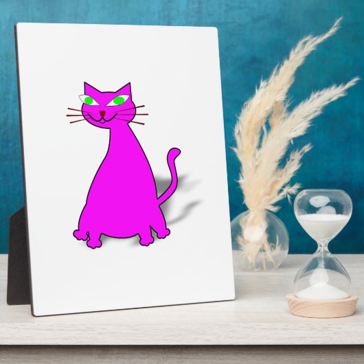 Plaque Photo Chat gras rose (Côté)