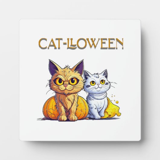 Plaque Photo Chat Halloween (Devant)