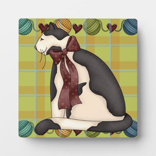 Plaque Photo Chat Kitty sur Plaid (Devant)