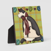 Plaque Photo Chat Kitty sur Plaid (Recto)