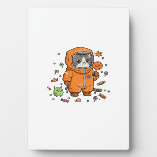 Plaque Photo Chat mignon Hazmat Halloween bonbons Monstre Fun O