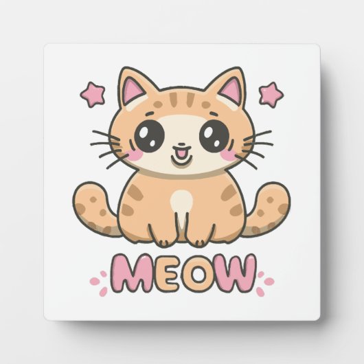 Plaque Photo chat mignon miaou (Devant)