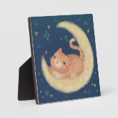 Plaque Photo Chat mignon sur la Lune (Recto)