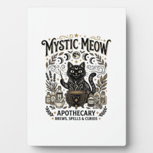 Plaque Photo Chat Mystique Miaou Sorcière Apothicaire Mystique