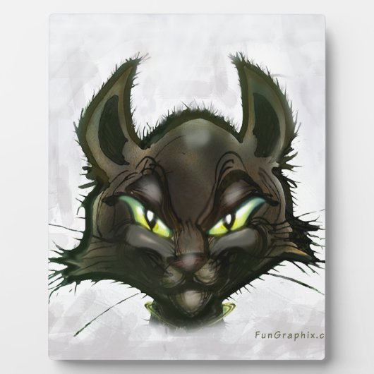 Plaque Photo Chat noir (Devant)