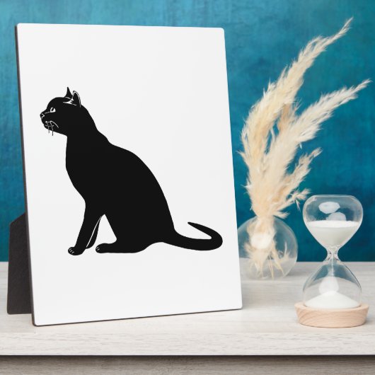 Plaque Photo chat noir (Côté)