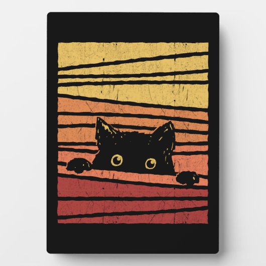 Plaque Photo Chat noir (Devant)