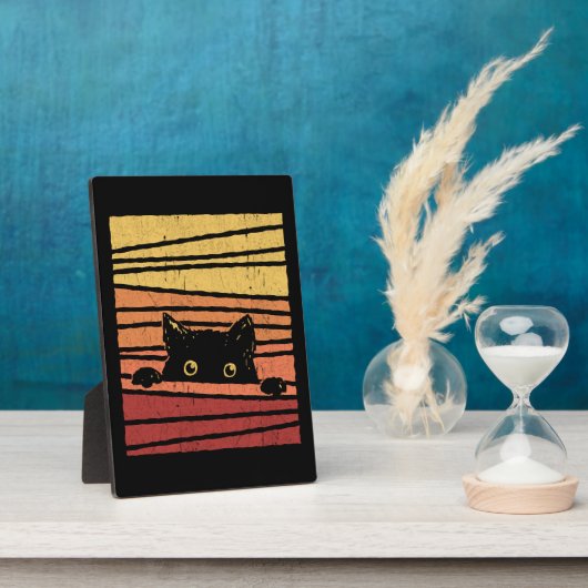 Plaque Photo Chat noir (Côté)