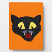 Plaque Photo Chat noir d'Halloween (Devant)