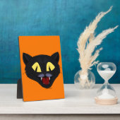 Plaque Photo Chat noir d'Halloween (Côté)