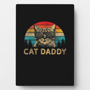 Plaque Photo Chat Papa Vintage 80 Style Chat Rétro Disques