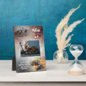 Plaque Photo Chat Préféré Bonjour Rust & Navy (Côté)