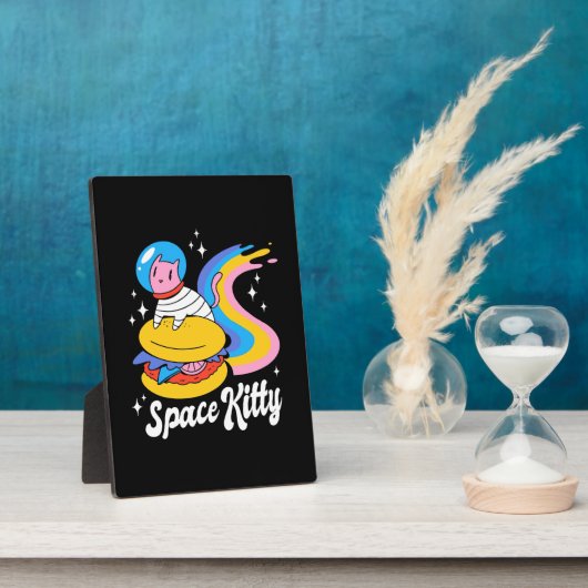 Plaque Photo Chat spatial astronaute (Côté)