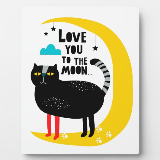 Plaque Photo Chat sur la lune (Devant)