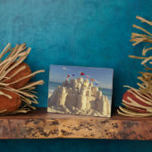 Plaque Photo Château de sable sur la plage (Côté)