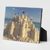 Plaque Photo Château de sable sur la plage (Côté)